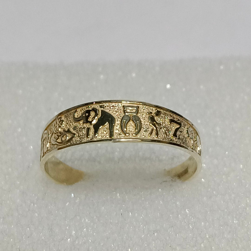 ANILLOS ARGOLLA DE LA SUERTE 10K TALLA 7 1.1 GR (NUEVO)
