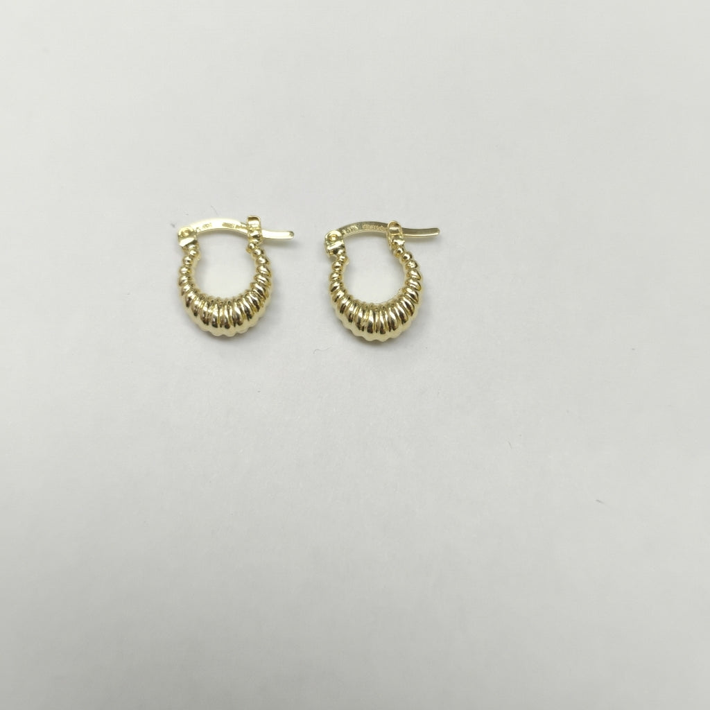 ARETES ARRACADA ESTRIADAS 14K 1.1 GR (NUEVO)