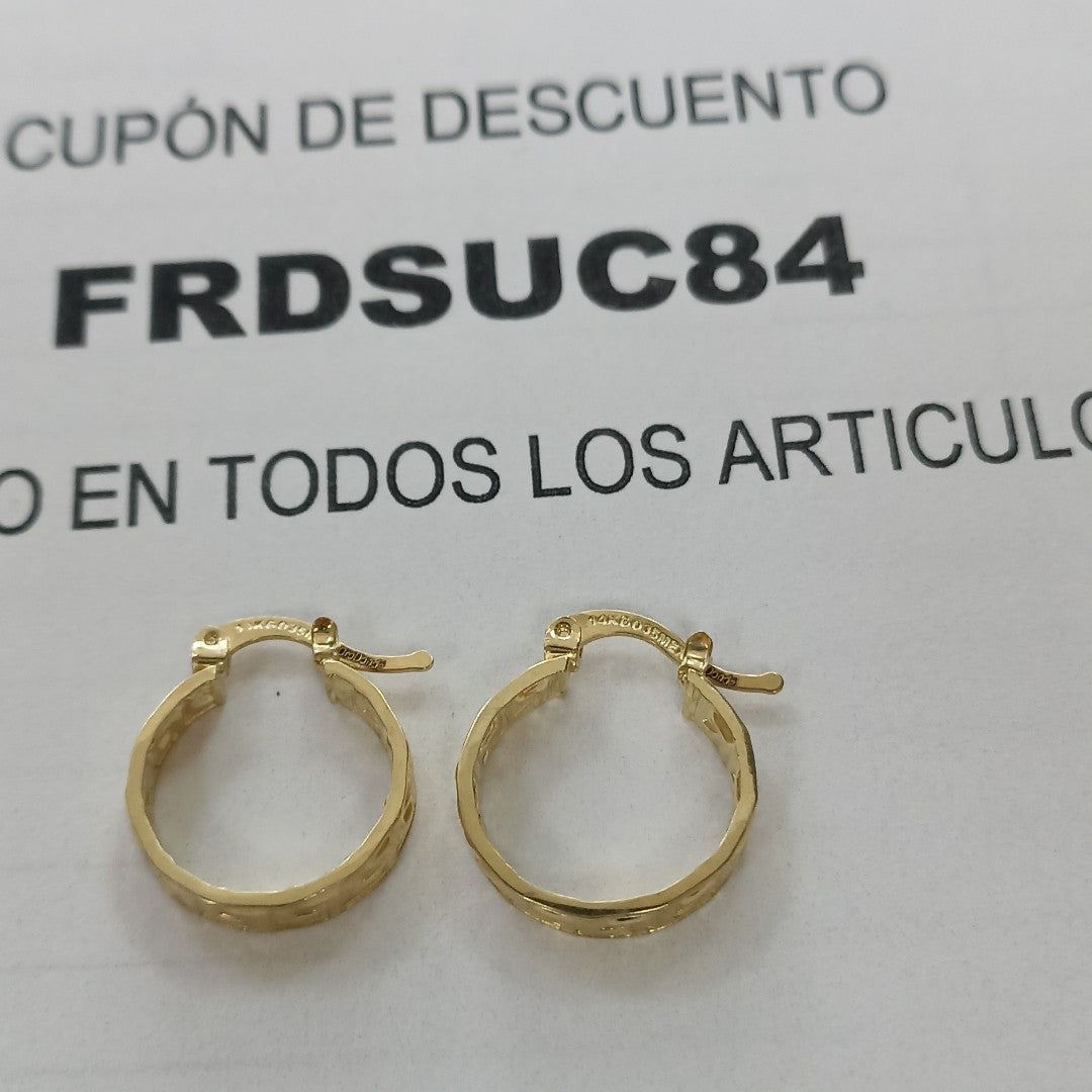 ARETES ARRACADAS FIG GRECAS 14K 1.8 GR (NUEVO)