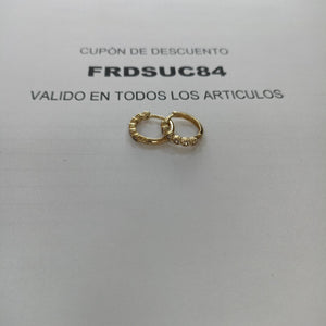 ARETES ARRACADA C CIRCONIAS 14K 2 GR (NUEVO)