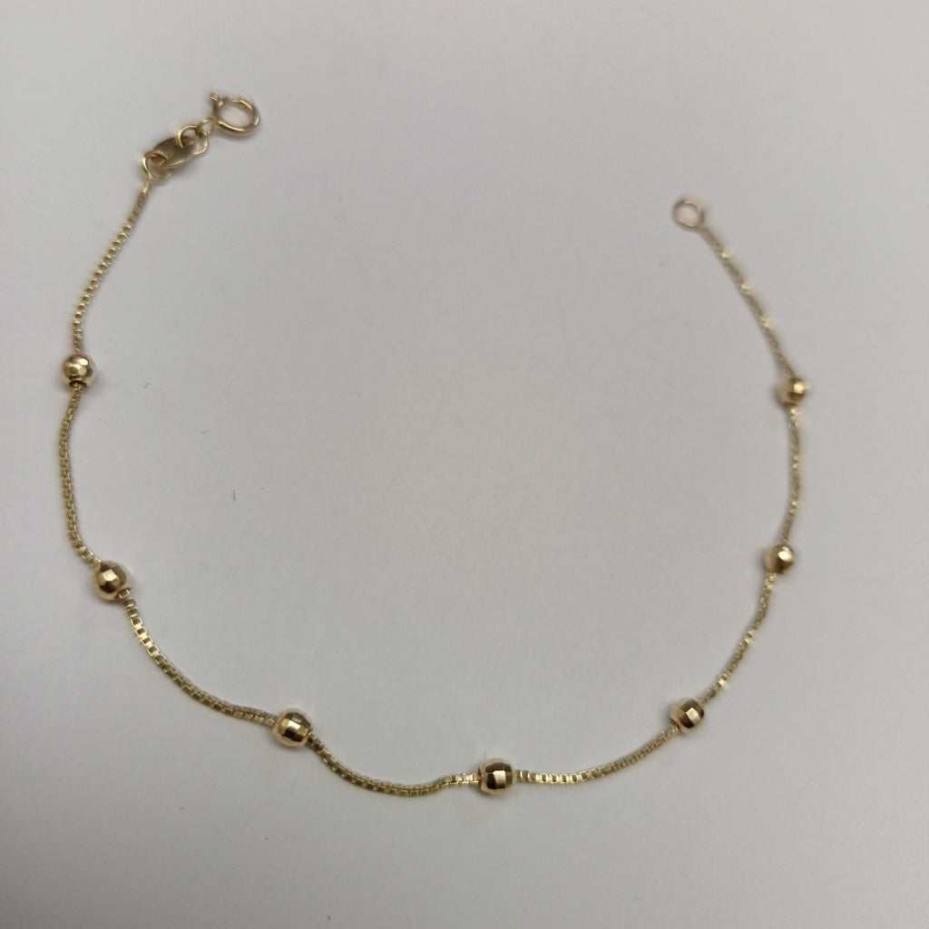 PULSERA ESPECIAL CON BOLITAS 14K 18 CM 1.4 GR (NUEVO)
