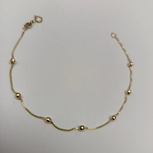 PULSERA ESPECIAL CON BOLITAS 14K 18 CM 1.4 GR (NUEVO)