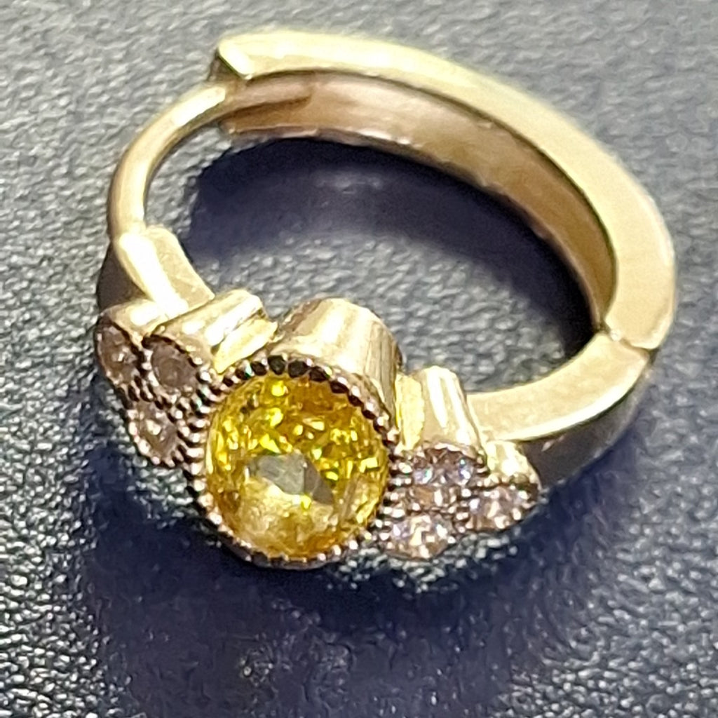 ARETES ARRACADAS CON CIRCONIAS Y PDRAS COL 14K 3.3 GR (NUEVO)
