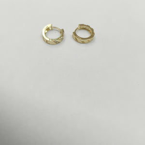 ARETES HUGGIES CON CIRCONIAS 14K 2.2 GR (NUEVO)