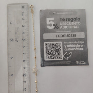 PULSERA ESPECIAL CON ESTRELLA Y CIRCONIAS 14K 18 CM 1.5 GR (NUEVO)