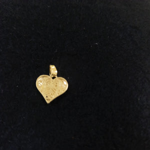 DIJE TEJIDO CORAZON LABRADO COMBINADO 14K 1.2 GR (NUEVO)