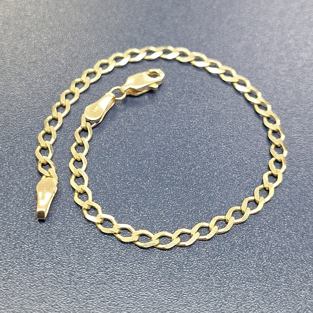 PULSERA TEJIDO BARBADA 14K 18 CM 3.4 GR (NUEVO)