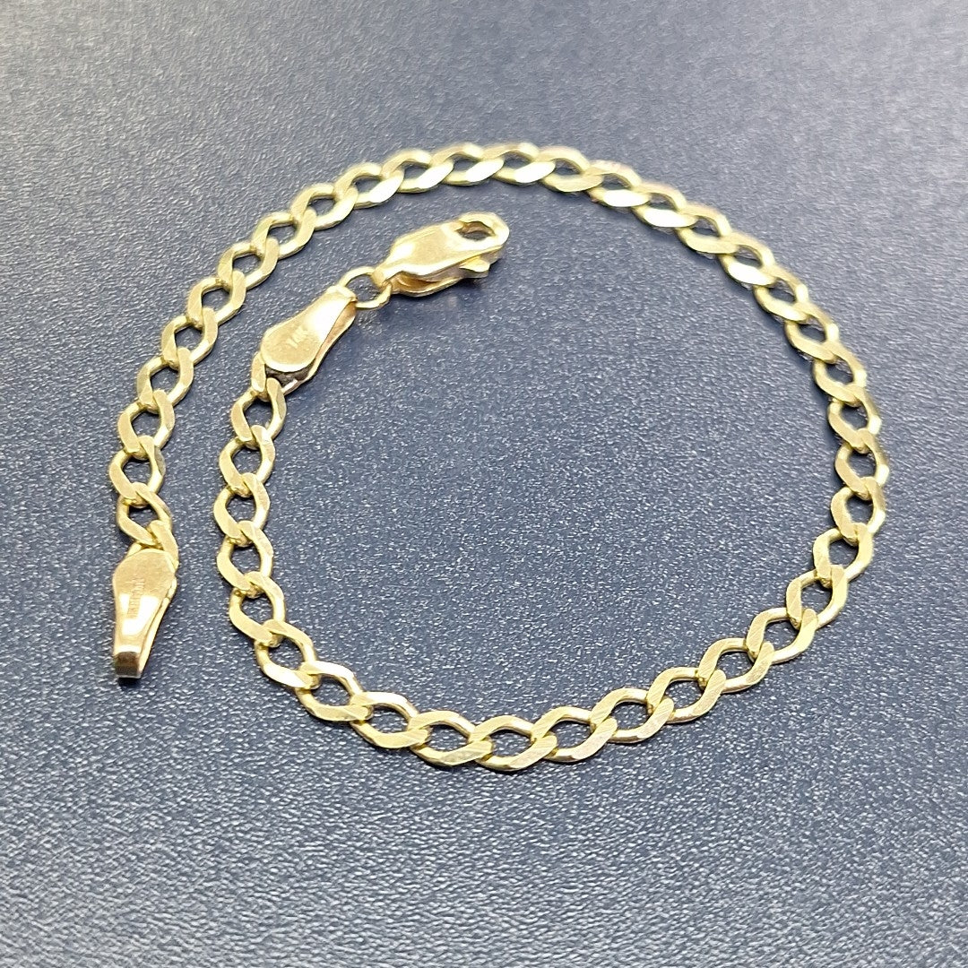 PULSERA TEJIDO BARBADA 14K 18 CM 3.4 GR (NUEVO)