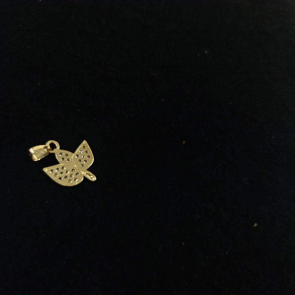 DIJE TEJIDO HOJAS CON CIRCONIAS 14K 1 GR (NUEVO)
