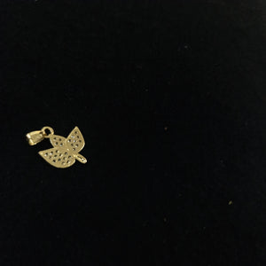 DIJE TEJIDO HOJAS CON CIRCONIAS 14K 1 GR (NUEVO)