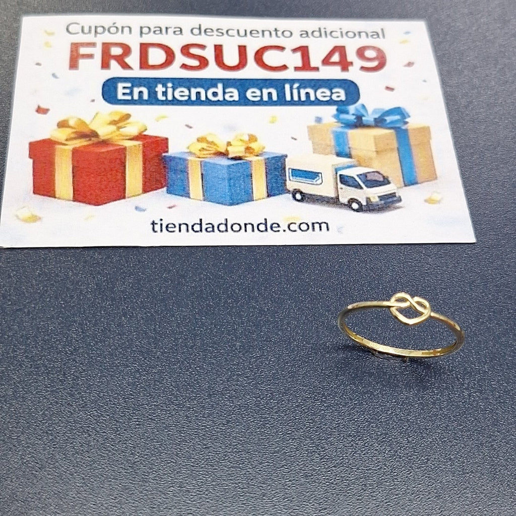 ANILLOS ANILLITO FIG CORAZON 10K TALLA 9 0.8 GR (NUEVO)