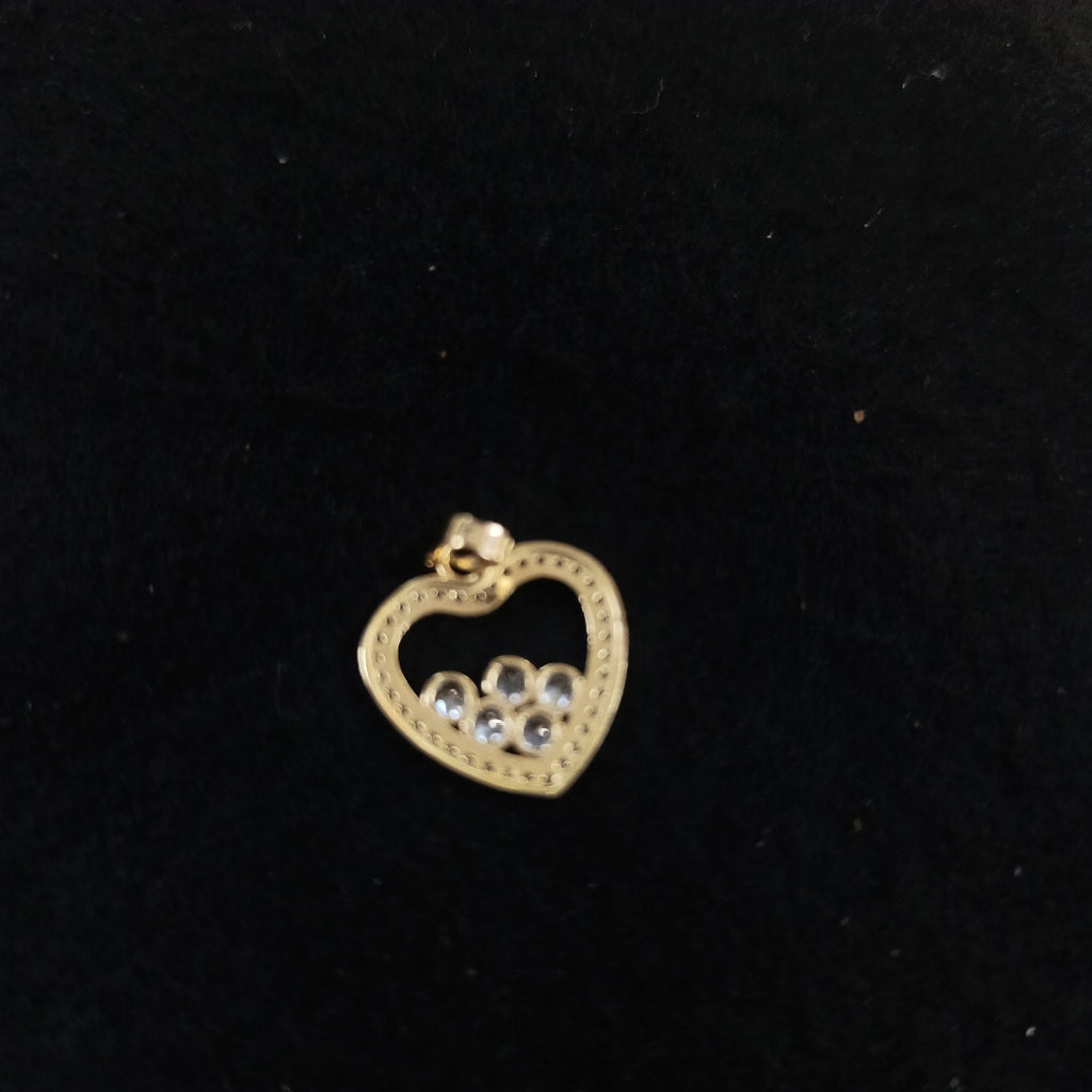 DIJE CORAZON CON CIRCONIAS 14K 1.6 GR (NUEVO)