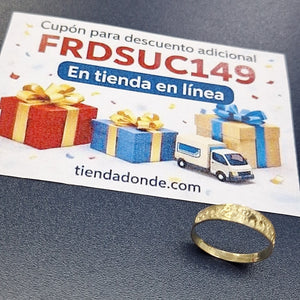 ANILLOS ARGOLLA DE LA SUERTE 10K TALLA 8 1.2 GR (NUEVO)