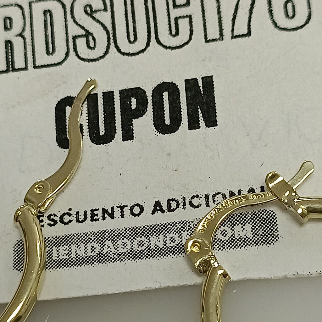 ARETES TEJIDO ARRACADAS LISAS 14K 1.2 GR (NUEVO)