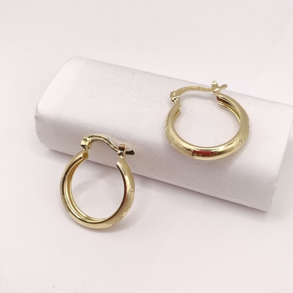 ARETES TEJIDO ARRACADA SATINADA 14K 2.6 GR (NUEVO)