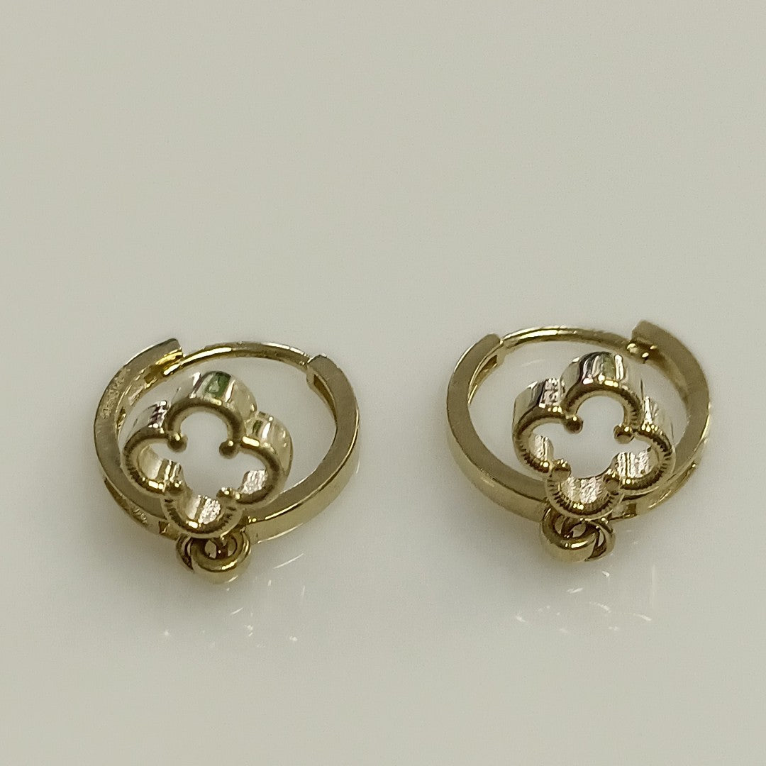 ARETES ARRACADAS CON DIJE 14K 2.4 GR (NUEVO)