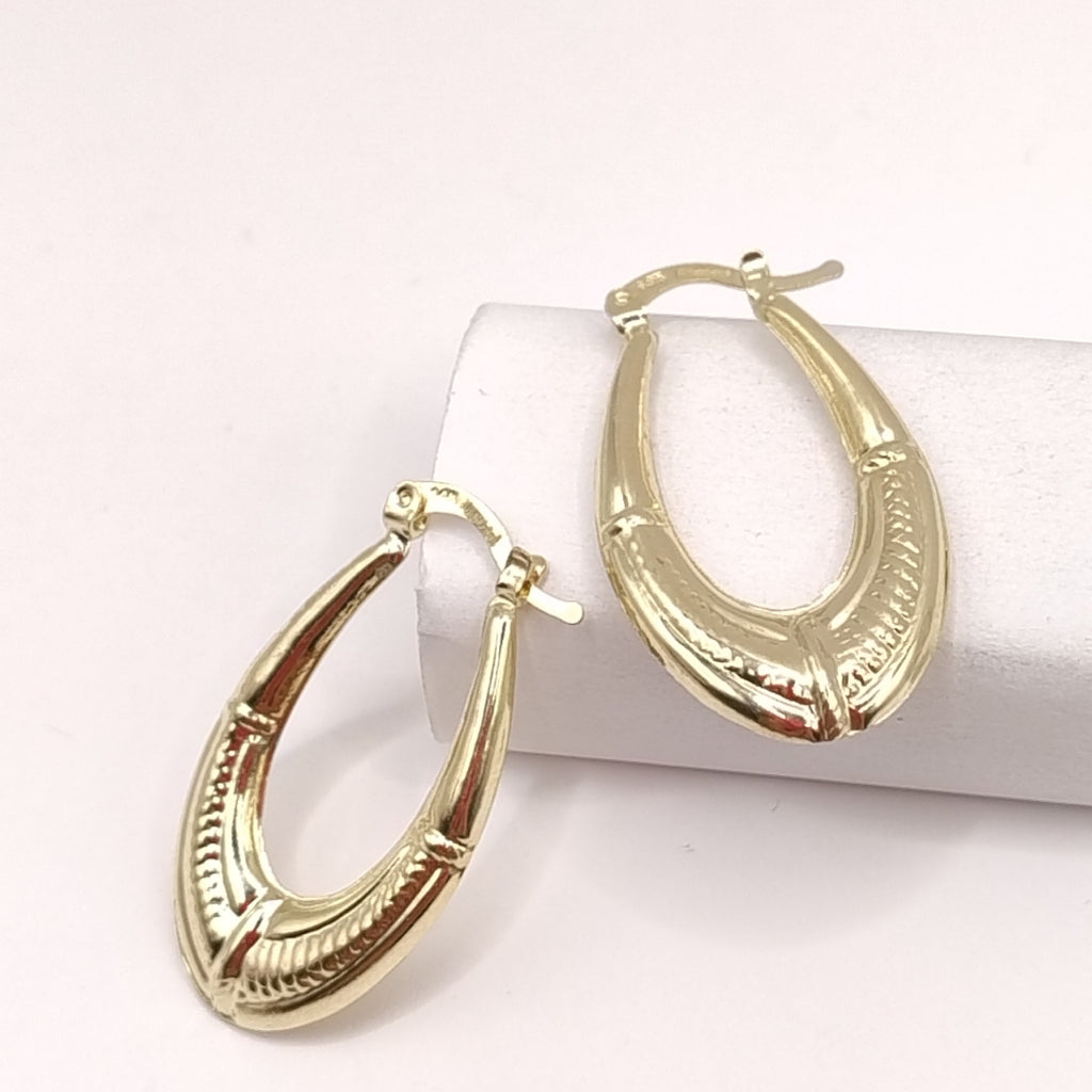 ARETES ARRACADAS ESTRIADAS 14K 2.7 GR (NUEVO)