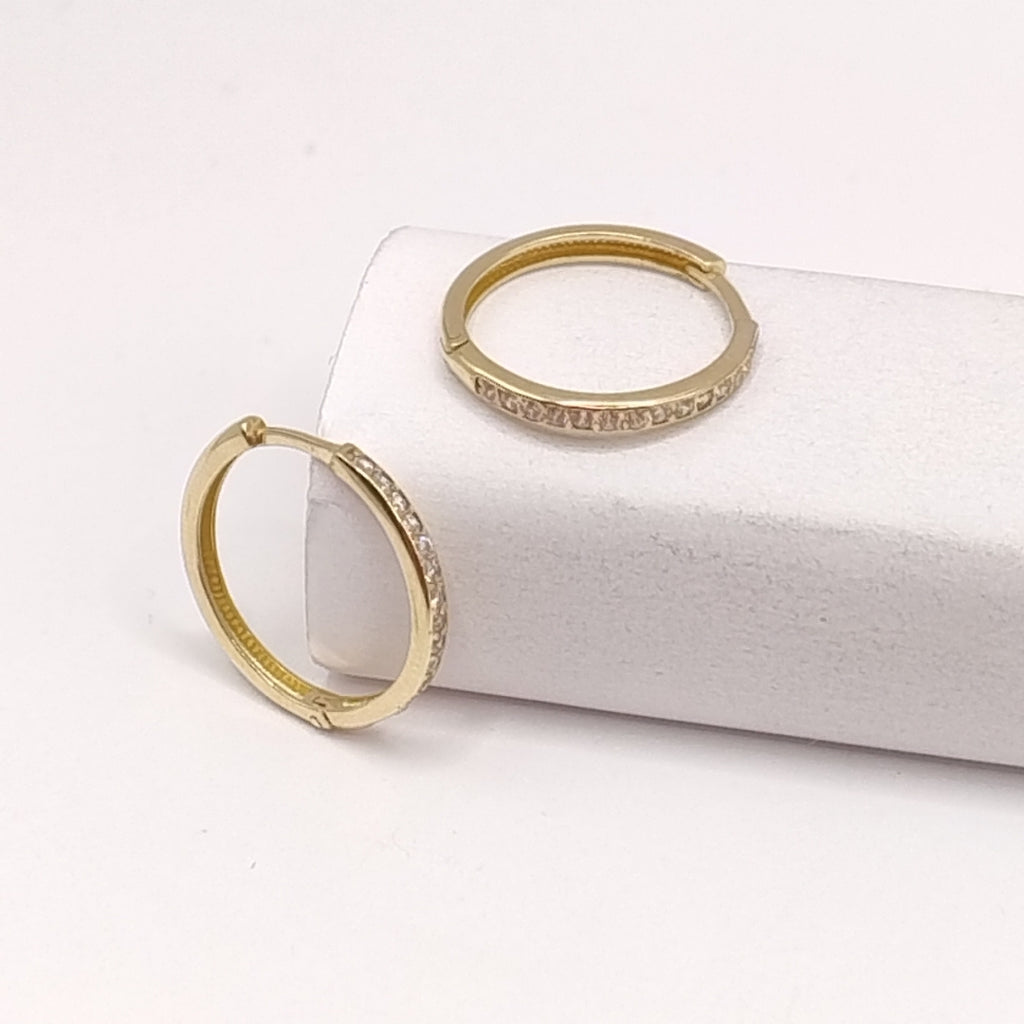 ARETES ARRACADAS C CIRCONIAS 14K 1.9 GR (NUEVO)