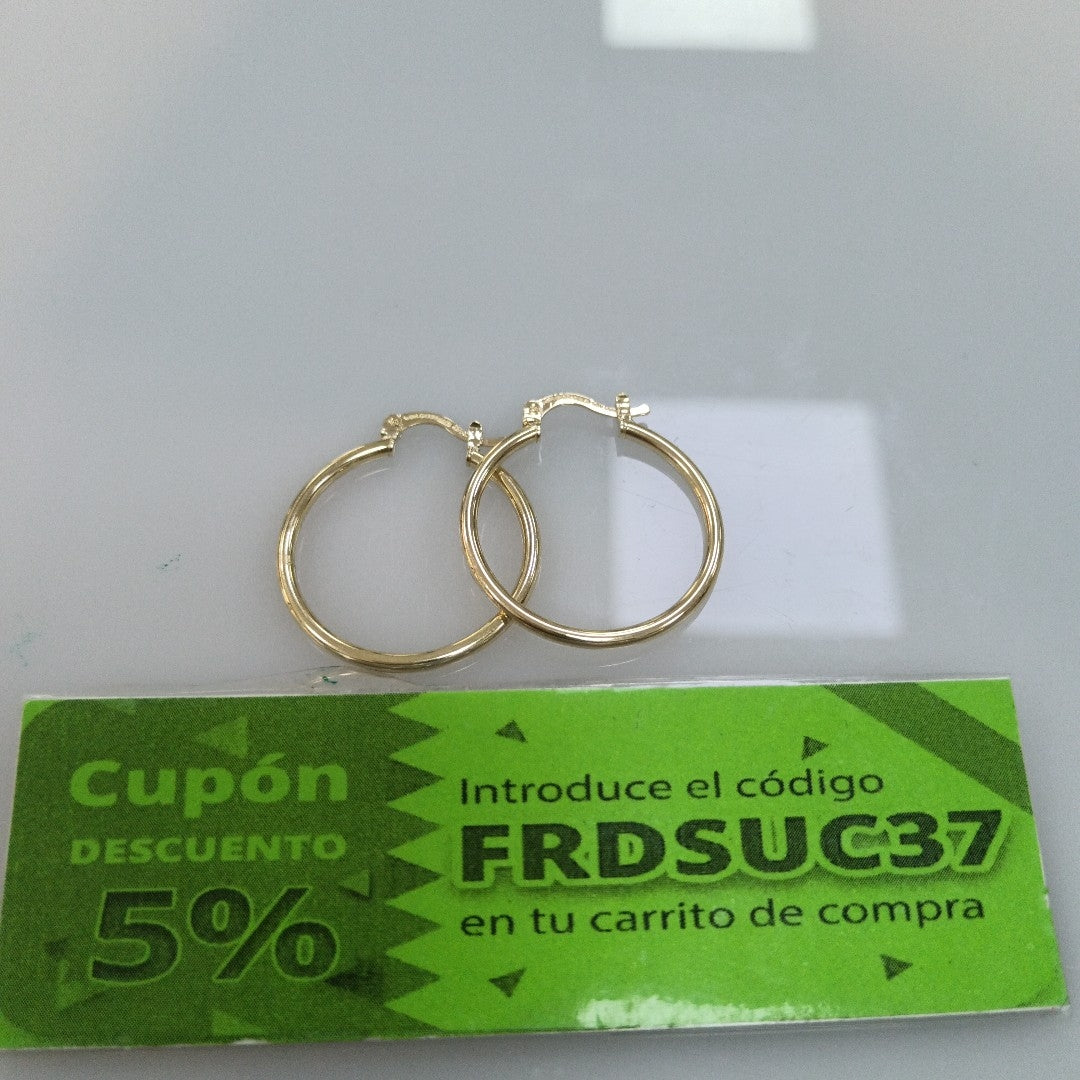 ARETES TEJIDO ARRACADAS LISAS 14K 1.5 GR (NUEVO)
