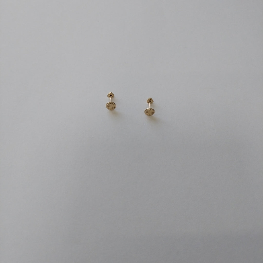 BROQUELES BROQUEL FIG BOTON RAYADO 14K 0.1577 GR (NUEVO)