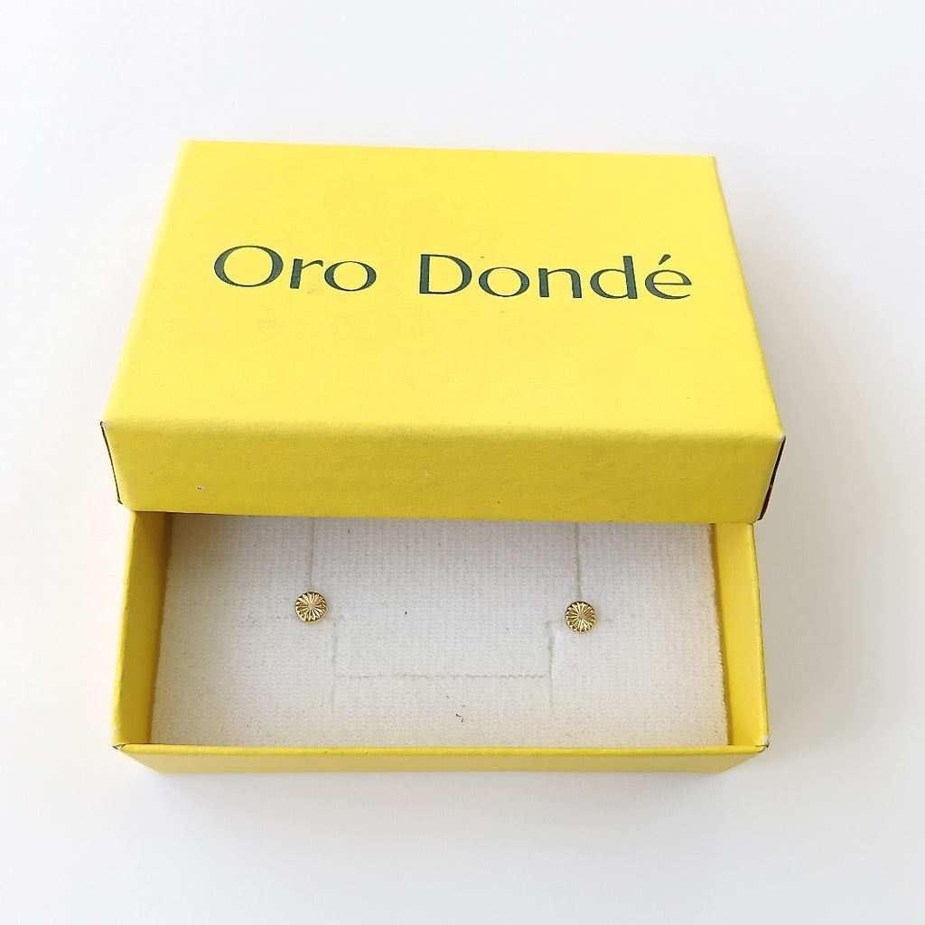 BROQUELES BROQUEL FIG BOTON RAYADO 14K 0.1577 GR (NUEVO)