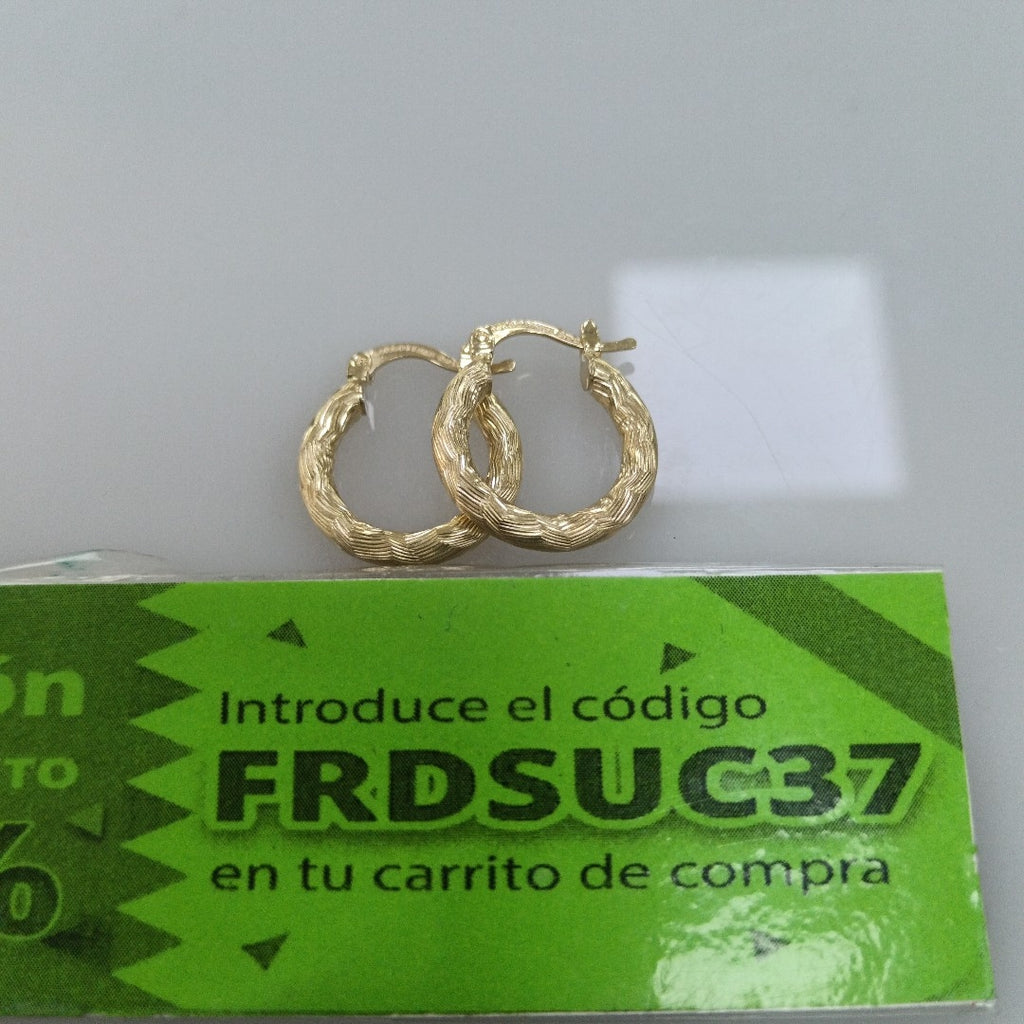 ARETES TEJIDO ARRACADAS ASTRIADAS 14K 2 GR (NUEVO)