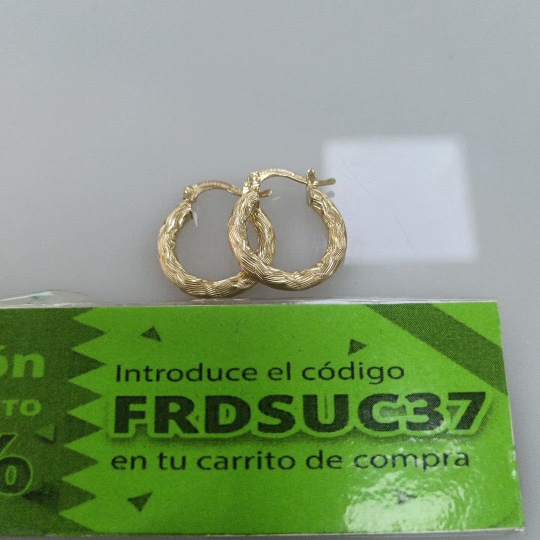 ARETES TEJIDO ARRACADAS ASTRIADAS 14K 2 GR (NUEVO)