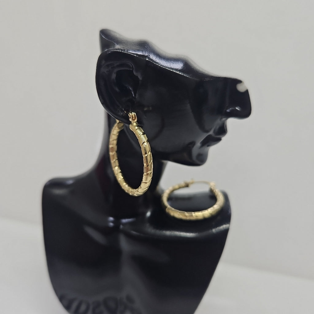 ARETES ARRACADAS LABRADAS 14K 3.2 GR (NUEVO)