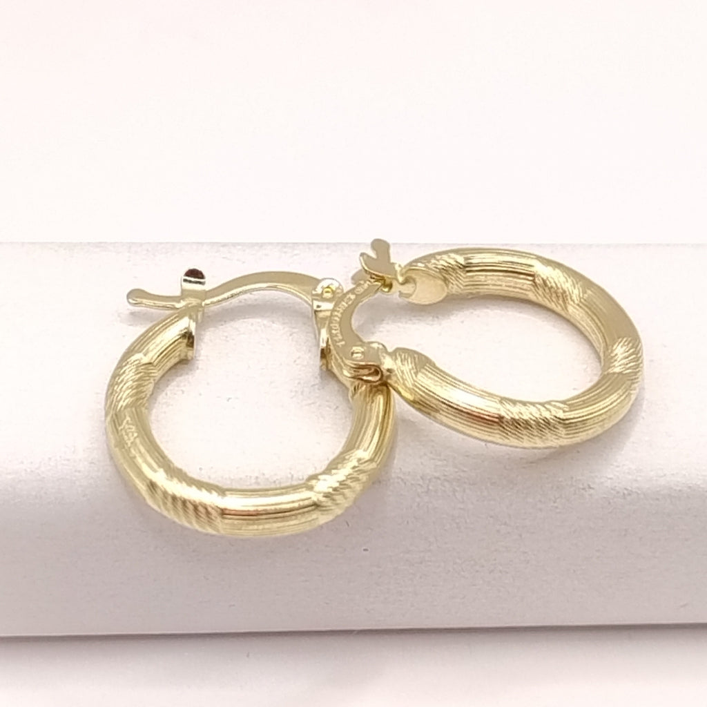 ARETES TEJIDO ARRACADAS CON DISEÑO 14K 2.6 GR (NUEVO)