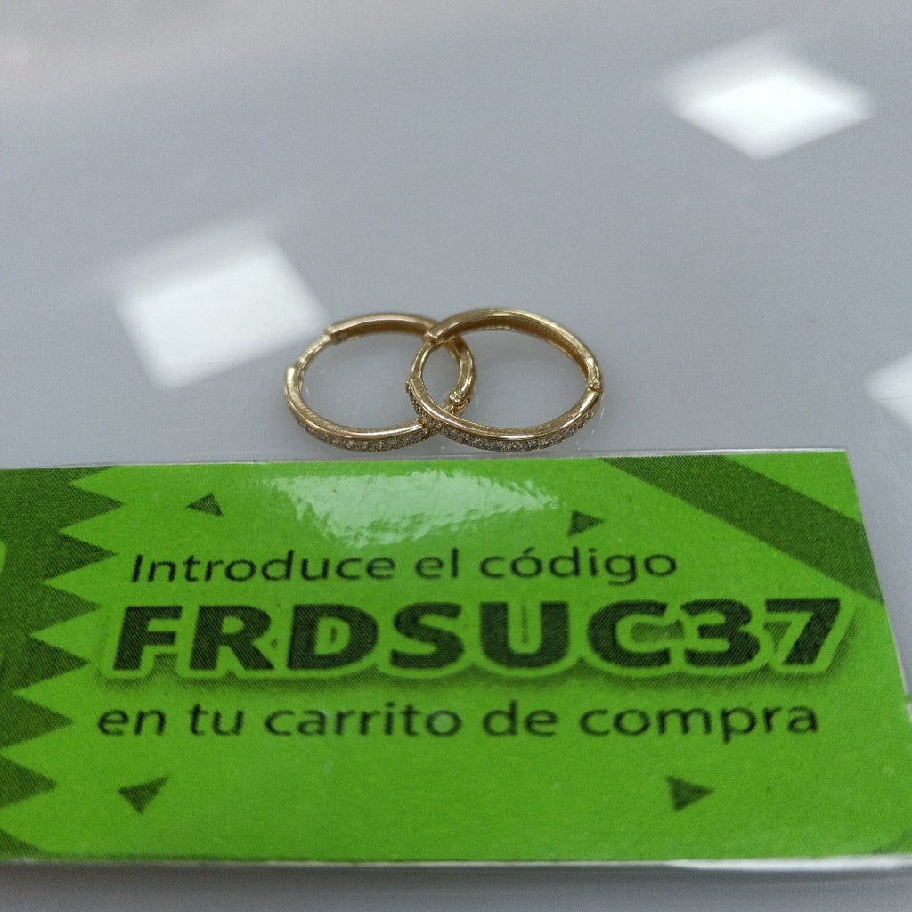 ARETES ARRACADAS C CIRCONIAS 14K 2 GR (NUEVO)