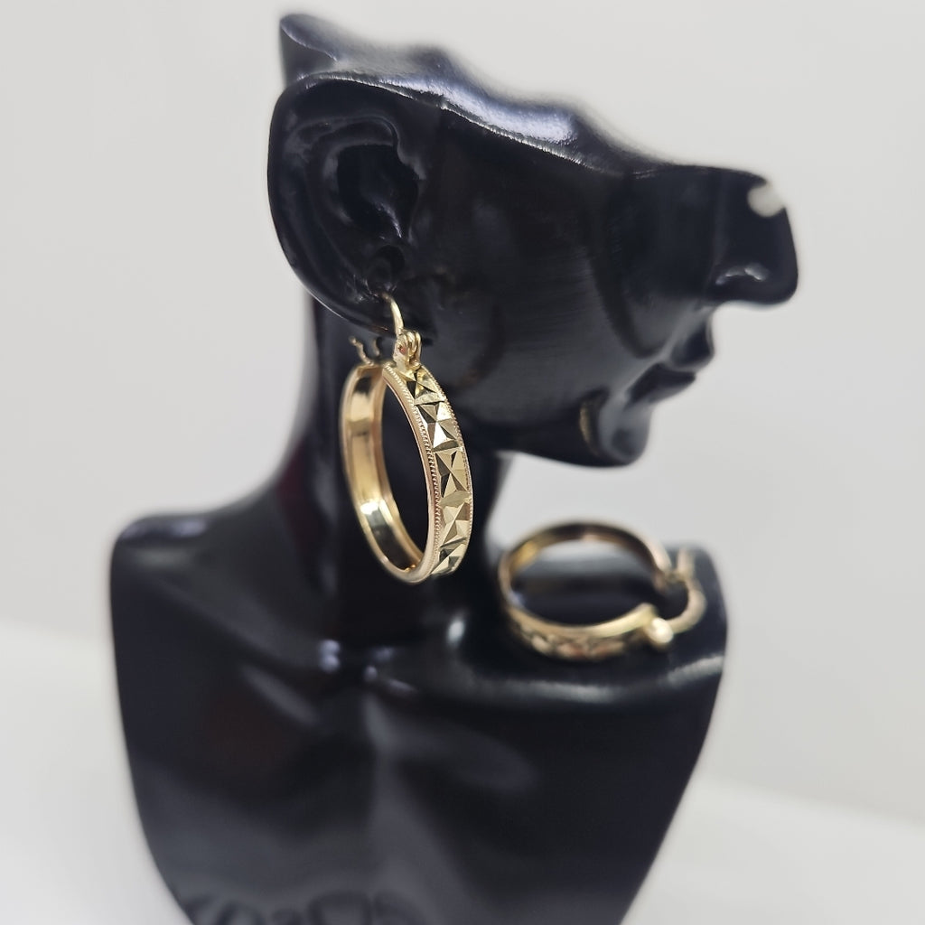 ARETES ARRACADAS LABRADAS 10K 2.4 GR (NUEVO)