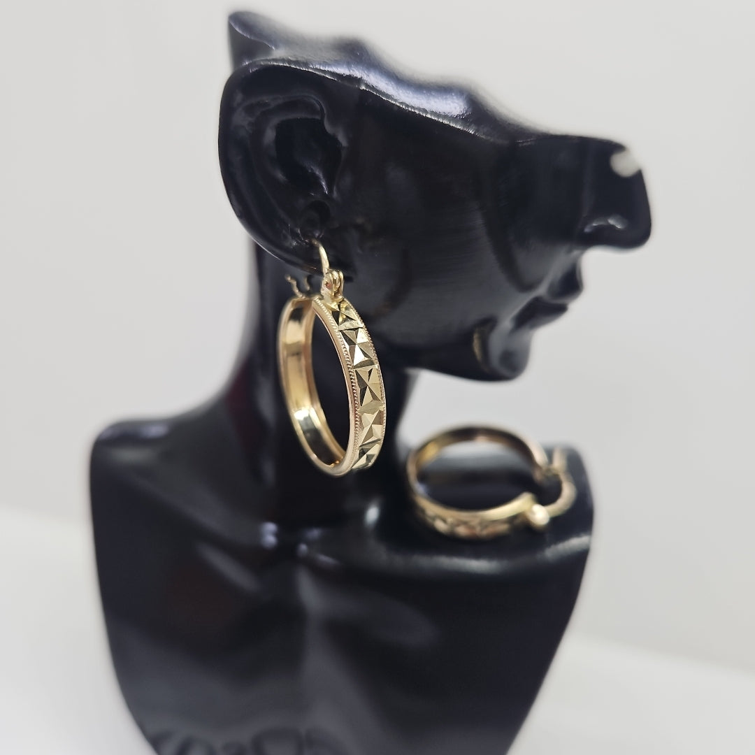 ARETES ARRACADAS LABRADAS 10K 2.4 GR (NUEVO)