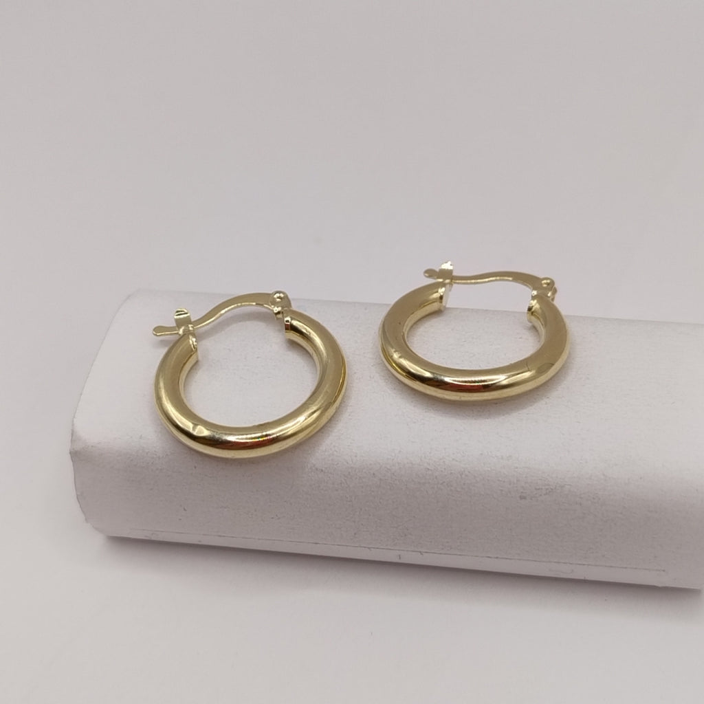 ARETES TEJIDO ARRACADAS LISAS 14K 1.6 GR (NUEVO)
