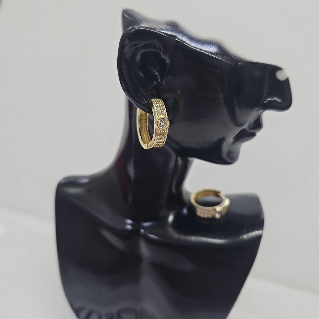 ARETES ARRACADAS C CIRCONIAS 10K 2.7 GR (NUEVO)
