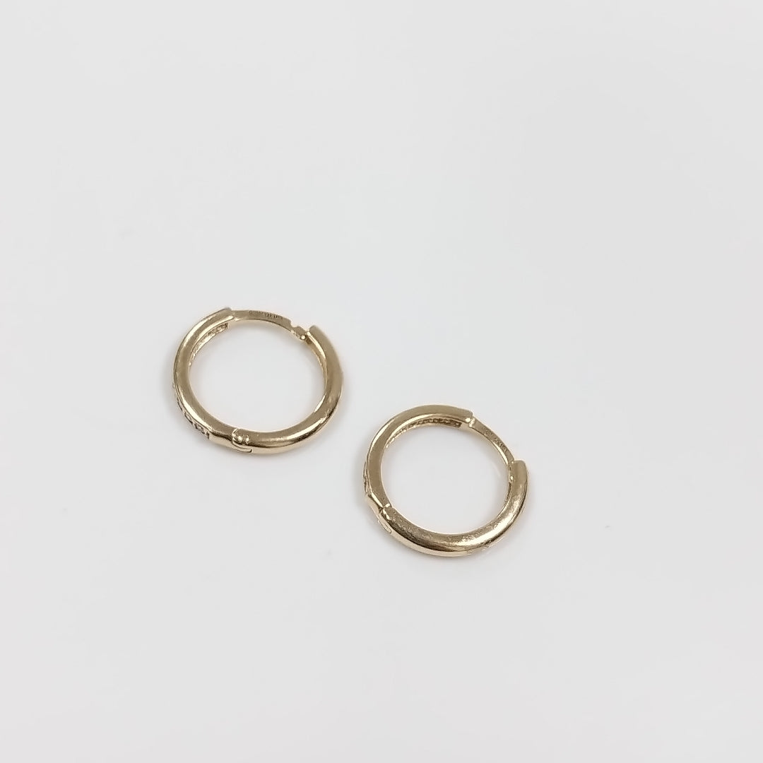 ARETES ARRACADA C CIRCONIAS 14K 1.6 GR (NUEVO)
