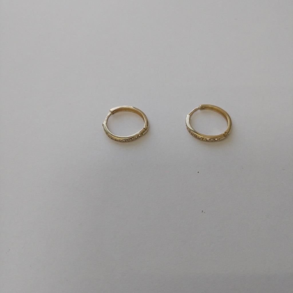 ARETES HUGGIES C CIRCONIA 14K 1.7 GR (NUEVO)