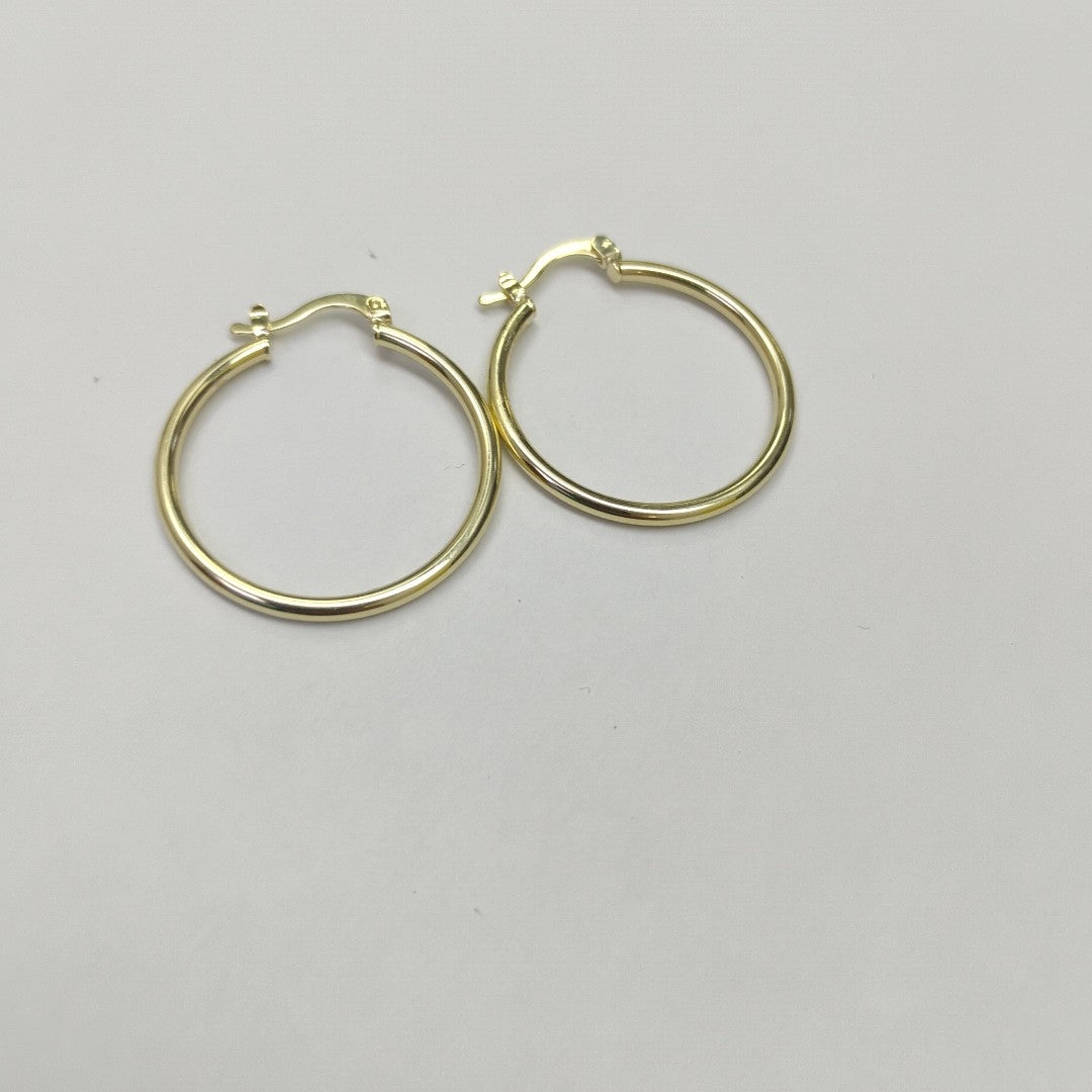 ARETES TEJIDO ARRACADAS LISAS 14K 1.5 GR (NUEVO)