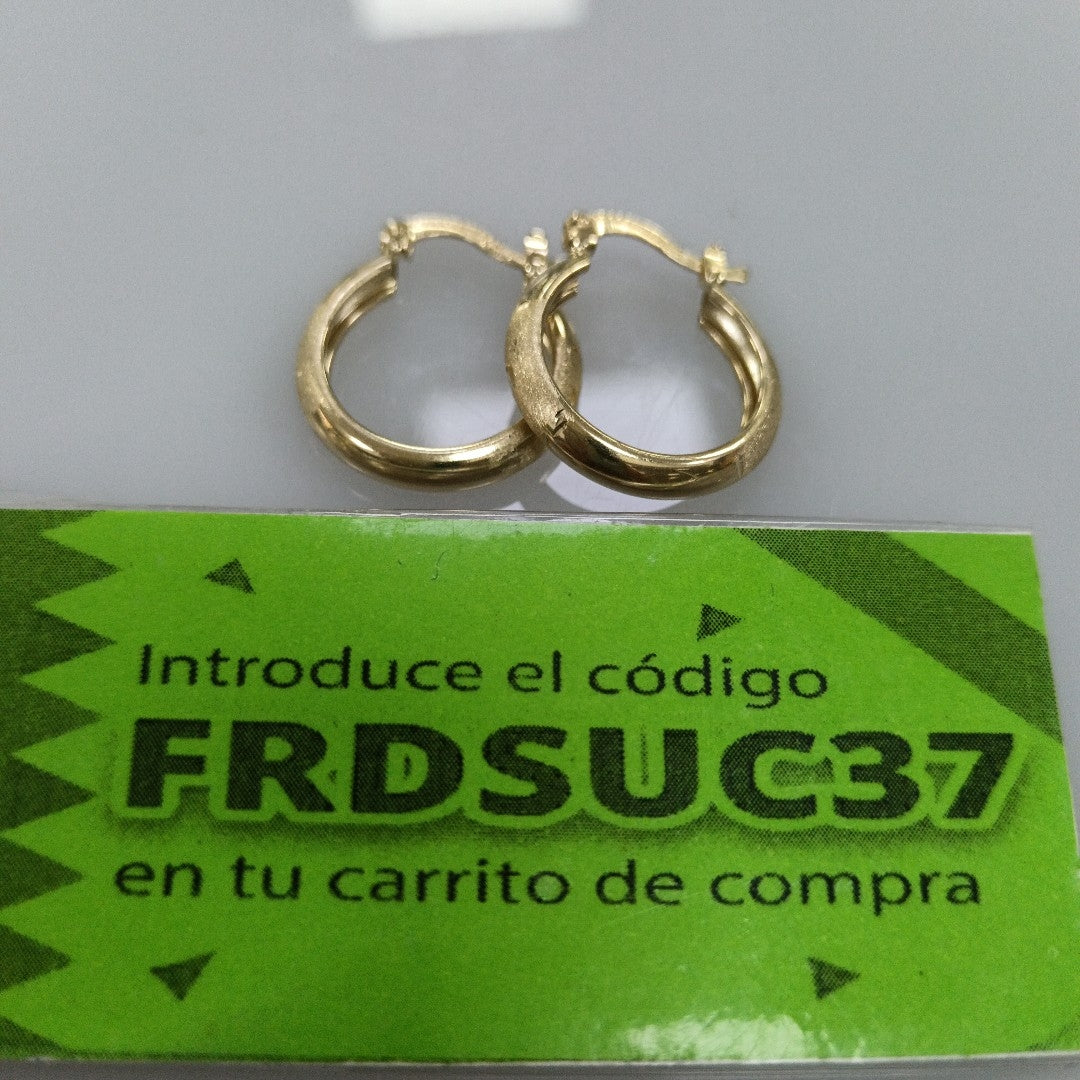 ARETES TEJIDO ARRACADA SATINADA 14K 2.5 GR (NUEVO)