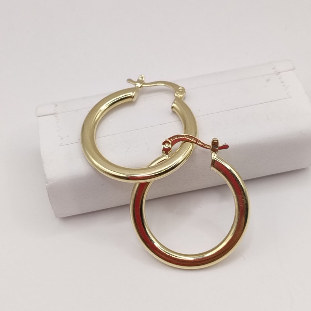 ARETES TEJIDO ARRACADA LISA 14K 2 GR (NUEVO)