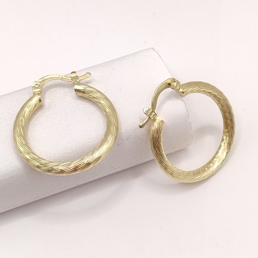 ARETES TEJIDO ARRACADAS ASTRIADAS 14K 2.8 GR (NUEVO)