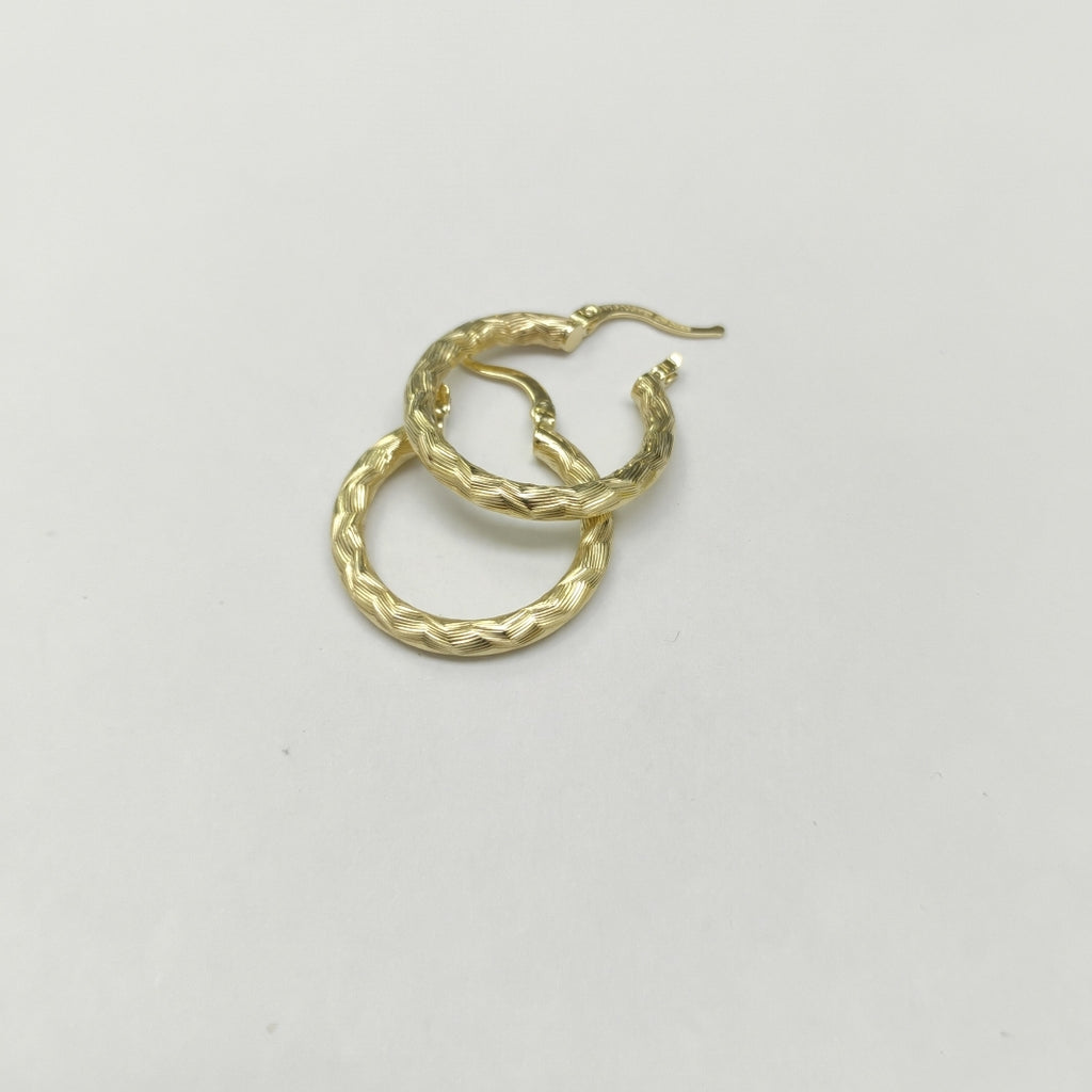 ARETES TEJIDO ARRACADA LABRADA 14K 2.7 GR (NUEVO)