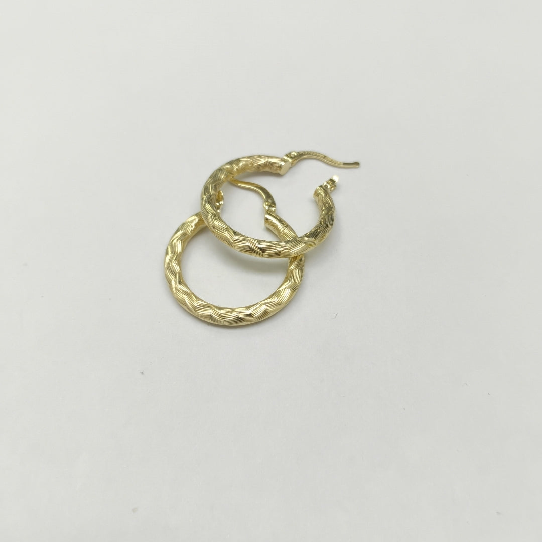 ARETES TEJIDO ARRACADA LABRADA 14K 2.7 GR (NUEVO)