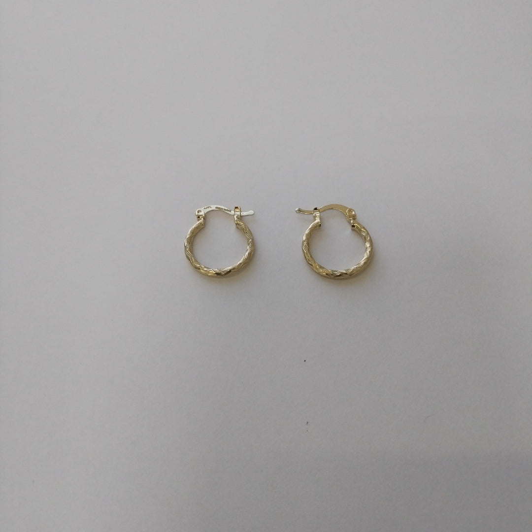 ARETES ARRACADAS TRENZADAS 14K 18 1.6 GR (NUEVO)