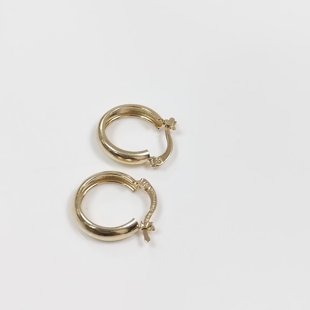 ARETES TEJIDO ARRACADAS LISAS 14K 2.1 GR (NUEVO)