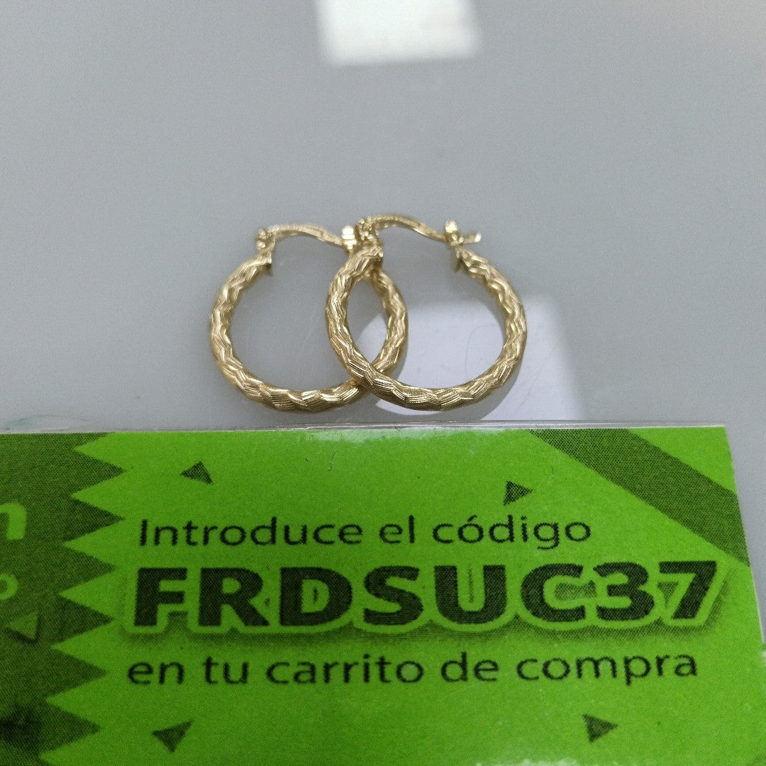 ARETES ARRACADAS LABRADAS 14K 2.1 GR (NUEVO)