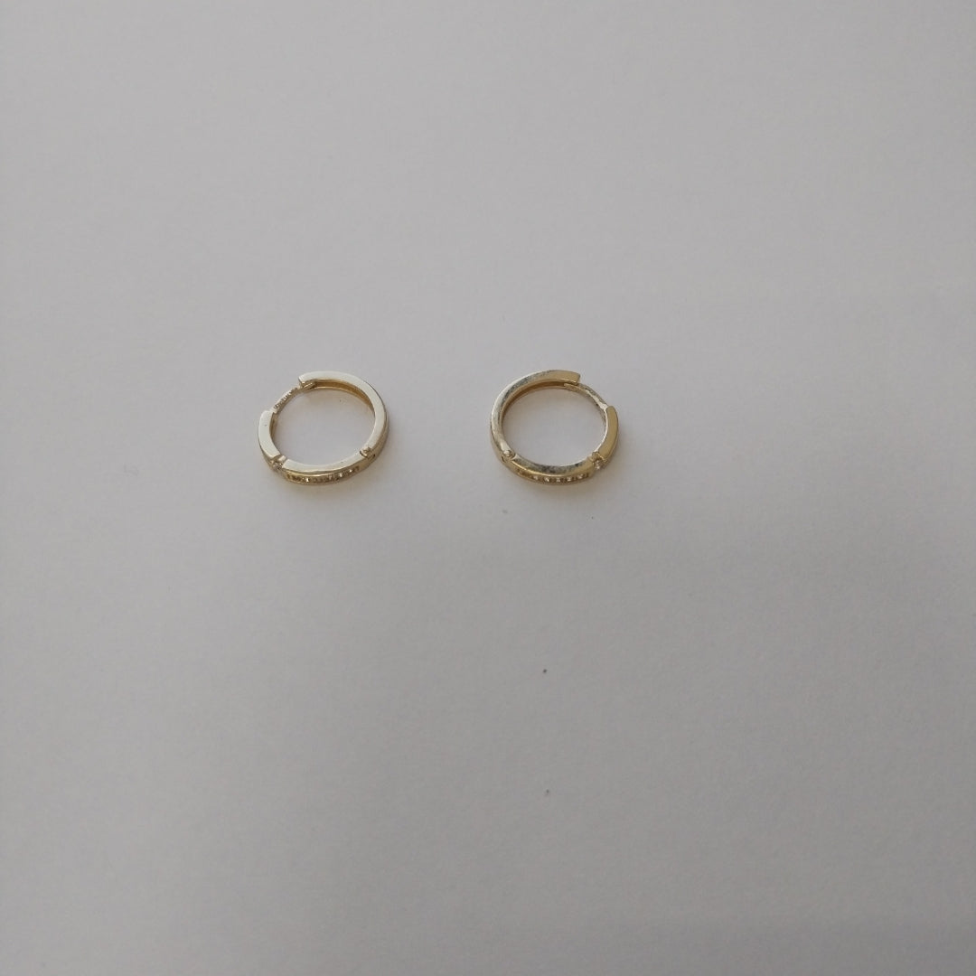 ARETES ARRACADAS C CIRCONIAS 14K 2.4 GR (NUEVO)