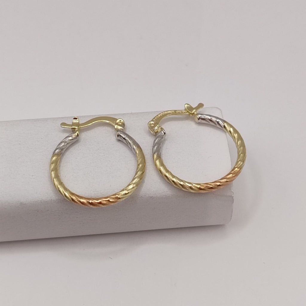 ARETES TEJIDO ARRACADAS TZL COMBINADAS 14K 1.8 GR (NUEVO)