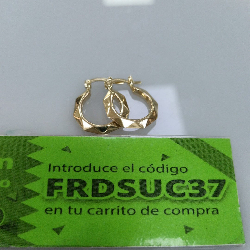 ARETES TEJIDO ARRACADAS FACETADAS 14K 1.7 GR (NUEVO)