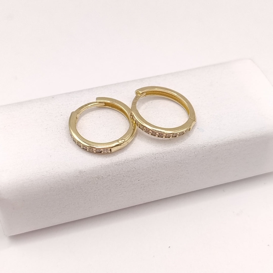 ARETES ARRACADA C CIRCONIAS 14K 1.6 GR (NUEVO)