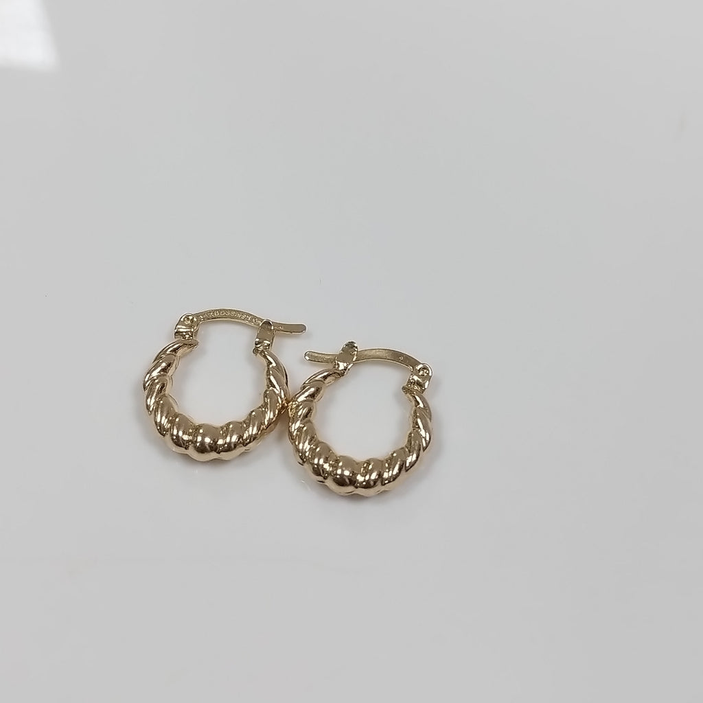 ARETES ARRACADAS TZL HUECAS 14K 1.5 GR (NUEVO)